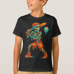 T-shirt Baseball d'Halloween squelette glace goutte Baseba