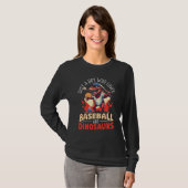 T-shirt Baseball Dinsoaur Sport  Baseball Player Dino Foss (Devant entier)