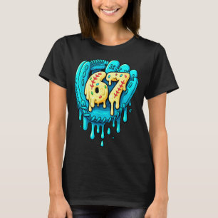 T-shirt Baseball Drip 6 7 Numéro 67 Six Sept Mème Hommes B
