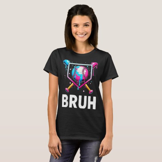 T-shirt Baseball Drip Funny Bruh Ice Cream Dripng Matching (Devant entier)