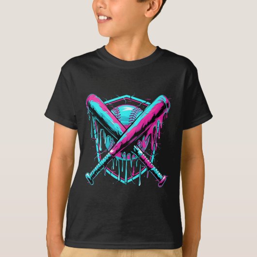 T-shirt Baseball Drip Ice-cream Dripng Batte de Baseball V (Devant)