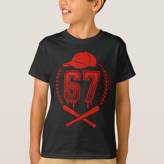 T-shirt Baseball Drip Number 67 Player Or 67th Birthday  (Devant)