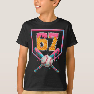T-shirt Baseball Drip Numéro 67 Amusant Six Sept 6 7 Meme