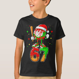 T-shirt Baseball Drip Numéro 67 Mème Crème Glacée Dripng C