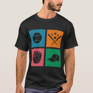 T-shirt Baseball en bloc couleur 4 rétro