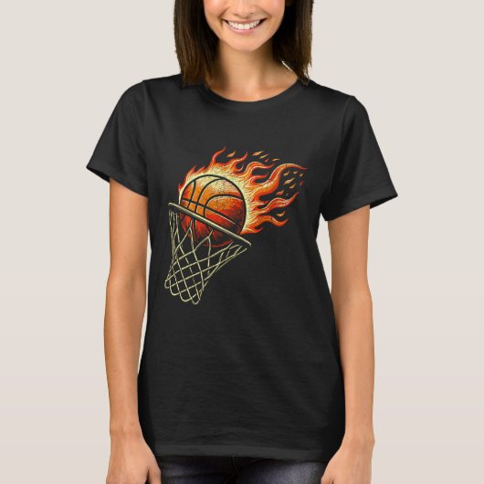 T-shirt Baseball En Feu (Devant)