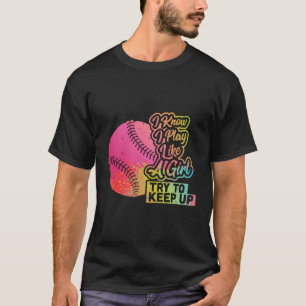 T-shirt Baseball Femmes Drôle Équipe Cadeau Jouer Comme Un
