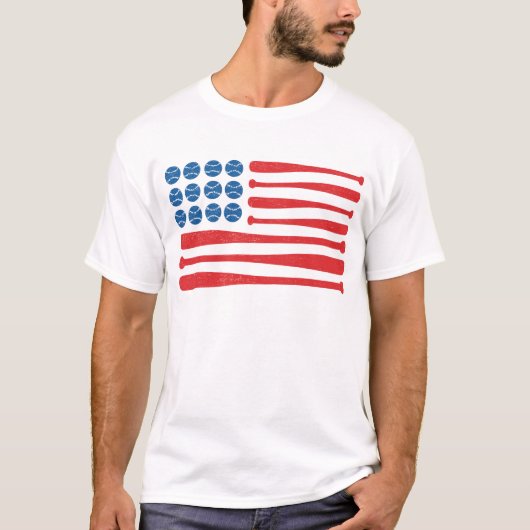 T-shirt Baseball Flag (Devant)