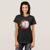 T-shirt Baseball Flame Cute Baseball Player Coach Athlete (Devant entier)