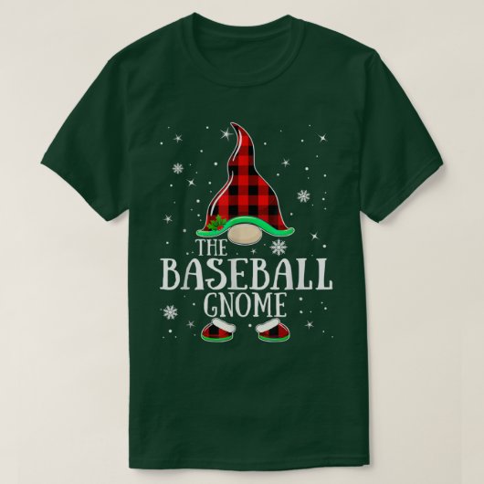 T-shirt Baseball Gnome Buffalo Plaid Matching Family Chris (Design devant)