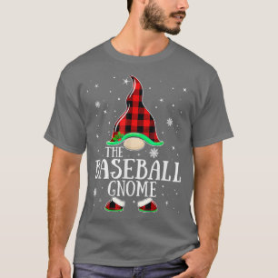 T-shirt Baseball Gnome Buffalo Plaid Matching Family Chris