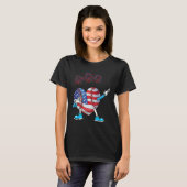 T-shirt Baseball Heart American Flag Heart 4th of July Sof (Devant entier)