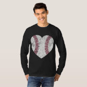 T-shirt Baseball Heart Fun Maman Papa Hommes Femmes SOFTBA (Devant entier)
