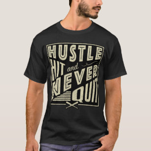 T-shirt Baseball Hustle Hit & Never Quitter, Back Print