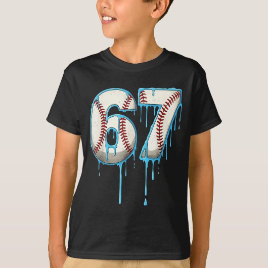 T-shirt Baseball Ice Cream Drip 67 Six Seven Meme Number 6 (Devant)