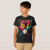 T-shirt Baseball Ice Cream Drip Number 67 Player 67th Birt (Devant entier)