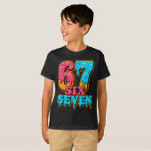 T-shirt Baseball Ice Cream Drip Number 67 Six Seven Meme C (Devant entier)