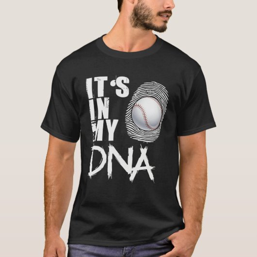 T-shirt Baseball It's In My DNA Baseball Dad (Devant)