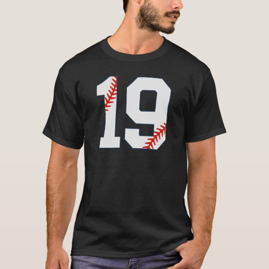 T-shirt Baseball Jersey Number 19 (Devant)