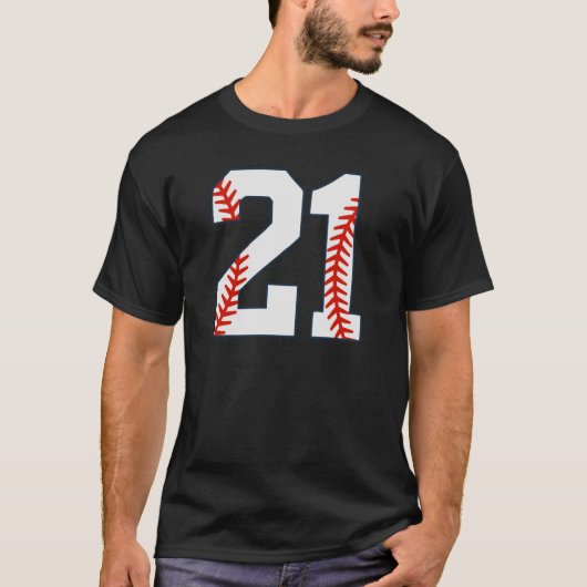 T-shirt Baseball Jersey Number 21 (Devant)