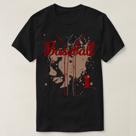 T-shirt Baseball Jersey Numéro 1 Baseball Uniforme Dirty F (Design devant)