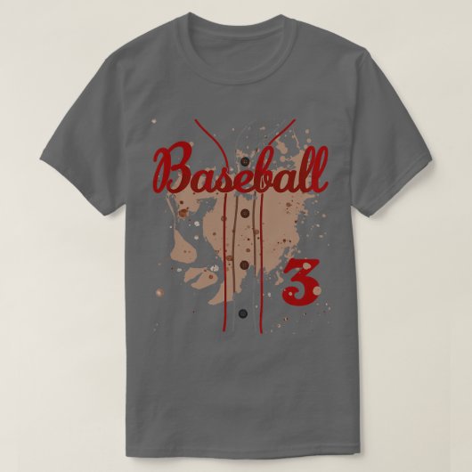 T-shirt Baseball Jersey Numéro 3 Baseball Uniforme Dirty F (Design devant)