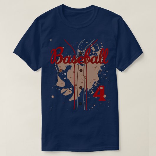 T-shirt Baseball Jersey Numéro 4 Baseball Uniform Dirty Fu (Design devant)