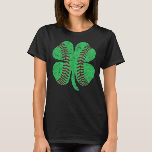 T-shirt Baseball Jour de la Saint Patrick Shamrock Saint P (Devant)