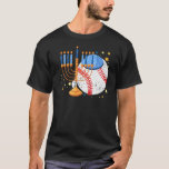 T-shirt Baseball Juif Menorah Hanoukka Chanukah Sport<br><div class="desc">Baseball Juif Menorah Hanoukka Chanukah Sport</div>