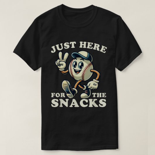 T-shirt Baseball Juste Ici Pour Les Snacks (Design devant)
