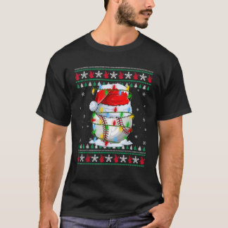 T-shirt Baseball laid Sweater Style Xmas éclairage Basebal