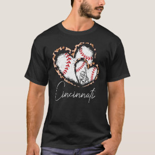 T-shirt Baseball Leopard Heart de Cincinnati vintage