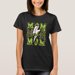T-shirt Baseball Maman Baseball Éclair Léopard Léopard Lim