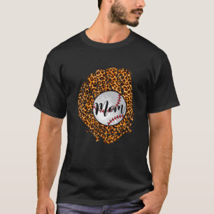 T-shirt Baseball Maman Leopard Softball Mama Fête des Mère
