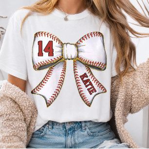 T-shirt Baseball Maman personnalisé avec nom et nu