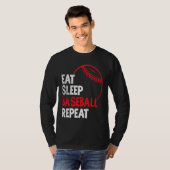 T-shirt Baseball Mange Sleep Baseball Répéter Le Ventilate (Devant entier)