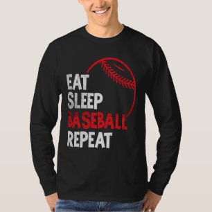 T-shirt Baseball Mange Sleep Baseball Répéter Le Ventilate