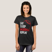 T-shirt Baseball Mange Sleep Baseball Répéter Le Ventilate (Devant entier)