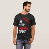 T-shirt Baseball Mange Sleep Baseball Répéter Le Ventilate (Devant entier)