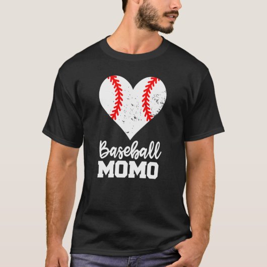 T-shirt Baseball Momo Baseball Heart Grandma Momo (Devant)
