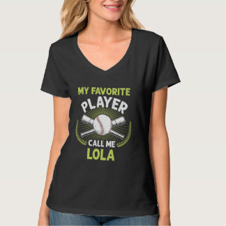 T-shirt Baseball Mon Joueur favori Appelez-moi Lola Vintag