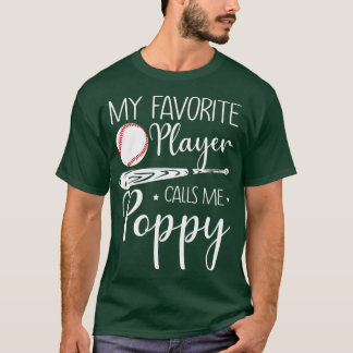 T-shirt Baseball Mon Joueur Favori M'Appelle Cadeau Poppy