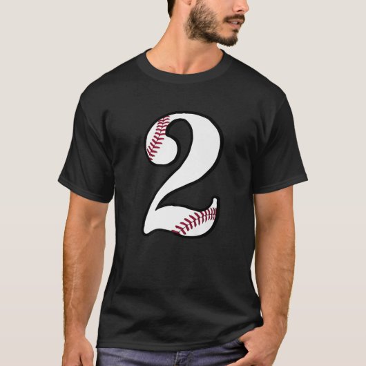 T-shirt Baseball Numéro 2 Deux Jersey Fan 2E Anniversaire (Devant)