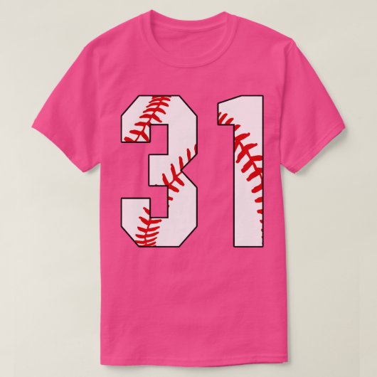 T-shirt Baseball Numéro 31 31 Baseball Jersey Favorite Pl (Design devant)