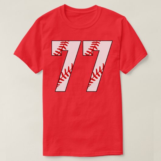 T-shirt Baseball Numéro 77 77 Baseball Jersey Favorite Pl (Design devant)