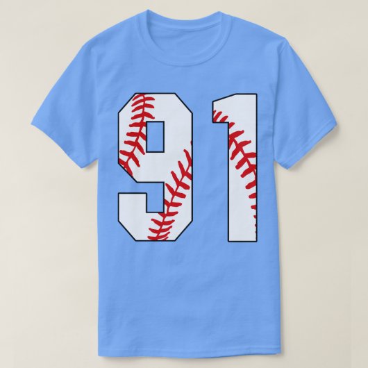 T-shirt Baseball Numéro 91 91 Baseball Jersey Favorite Pl (Design devant)