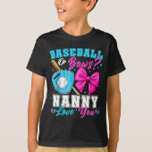 T-shirt Baseball Or Bows Nanny Loves You Gender Reveal Fam (Devant)
