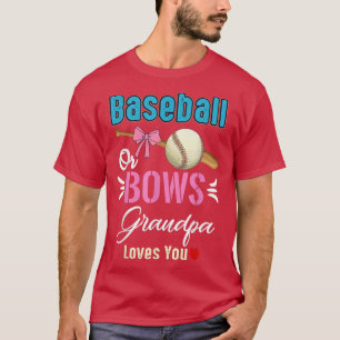 T-shirt Baseball Ou Bows Grand-père Vous Aime Révéler Le S