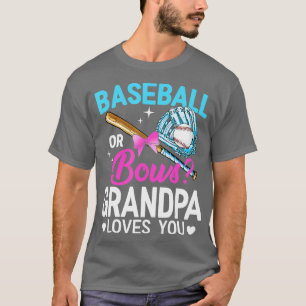 T-shirt Baseball Ou Bows Grand-père Vous Aime Révéler Le S