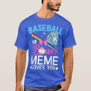 T-shirt Baseball Ou Bows Mème Vous Aime Genre Révéler Rose